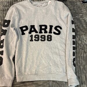 On Running Gray Crewneck Sweater with Black Paris 1998 Design